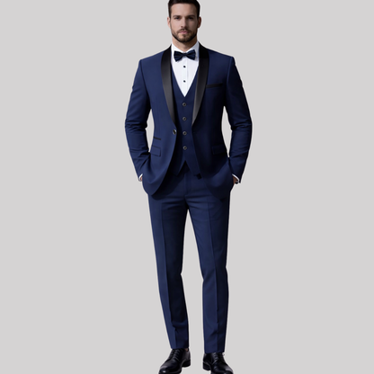 Elegant Men's Suit | Tailored Three-Piece Wedding Suit with Shawl Lapel | Perfect for Summer Weddings