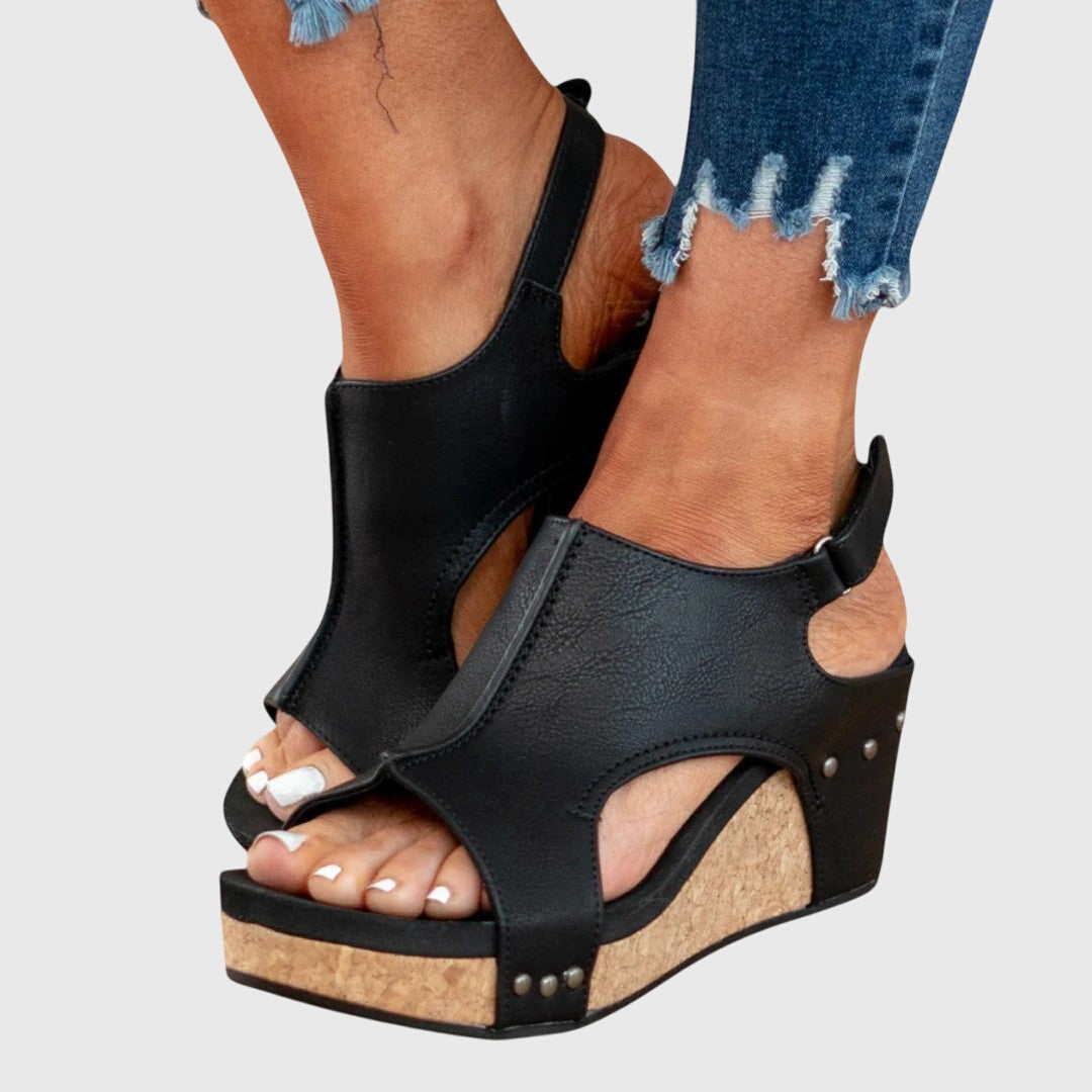 Adela Orthopedic Sandals — Cushioned Wedge with Adjustable Buckle 6