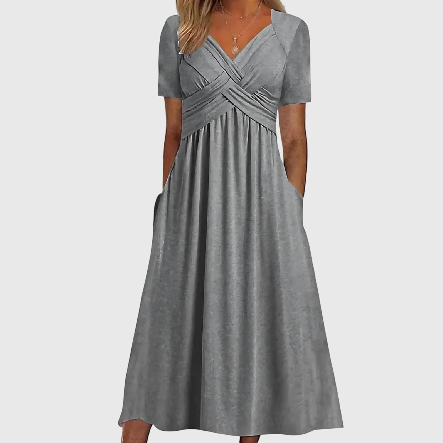Viola Midi Dress with Tummy Control — A-Line Flattering Fit 2