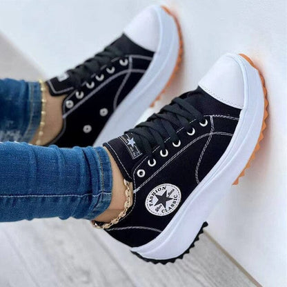 Aaliyah | Women's Sneakers with Cushioned Platform & Breathable Canvas | Stylish Comfort for All-Day Wear