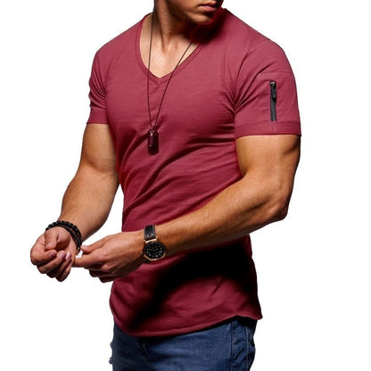 Active Essentials | Men's T-Shirt with Breathable Fabric | Stylish V-Neck Design for Comfort and Flexibility