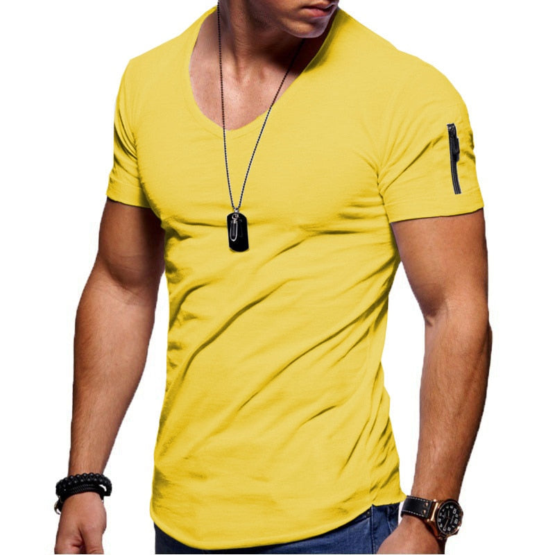 Active Essentials | Men's T-Shirt with Breathable Fabric | Stylish V-Neck Design for Comfort and Flexibility