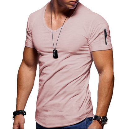Active Essentials | Men's T-Shirt with Breathable Fabric | Stylish V-Neck Design for Comfort and Flexibility