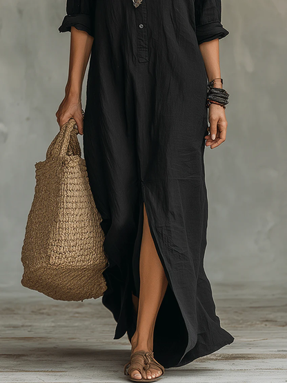 Alessandra | Women's Relaxed Maxi Shirt Dress with Button-Front Design | Effortless Style for Summer Elegance