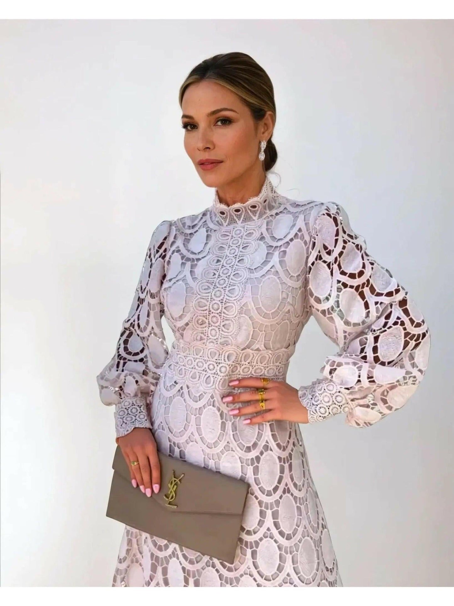 Amélie | White Lace Dress for Women with Intricate Detailing | Elegant Party Dress for Any Occasion
