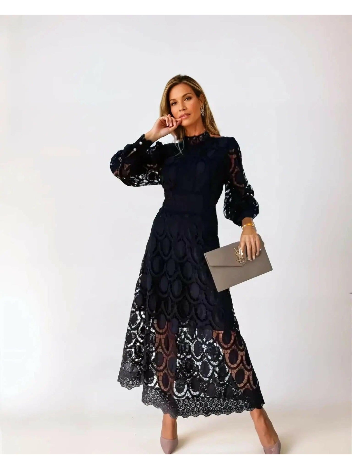 Amélie | White Lace Dress for Women with Intricate Detailing | Elegant Party Dress for Any Occasion