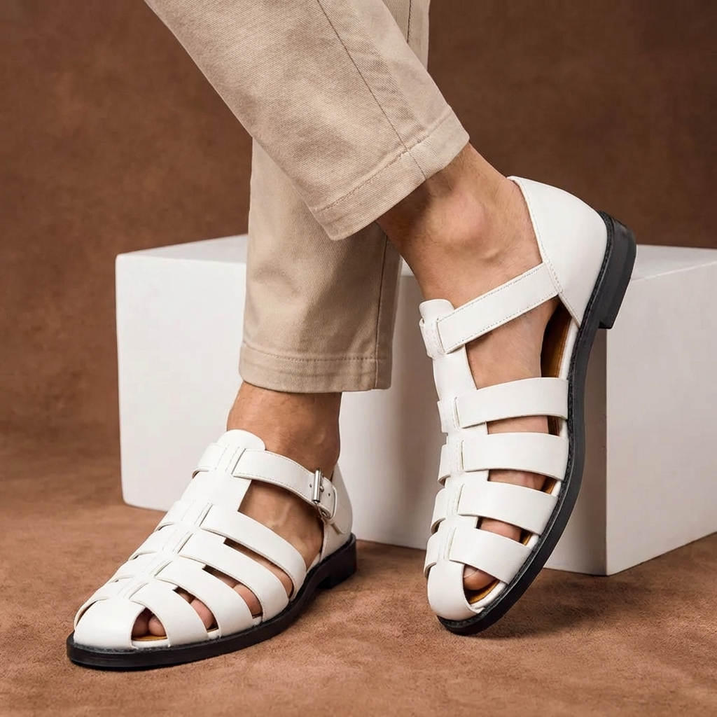Cameron Collection | Men's Sandals with Closed Toe & Buckle Strap | Stylish Comfort for Summer Outings