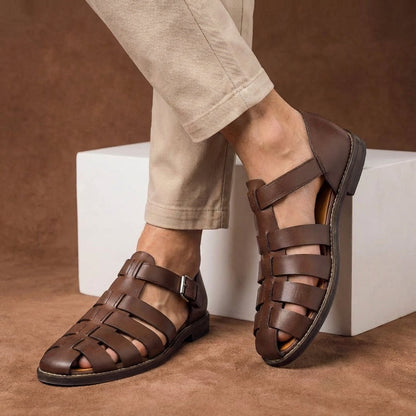Cameron Collection | Men's Sandals with Closed Toe & Buckle Strap | Stylish Comfort for Summer Outings