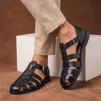 Cameron Collection | Men's Sandals with Closed Toe & Buckle Strap | Stylish Comfort for Summer Outings