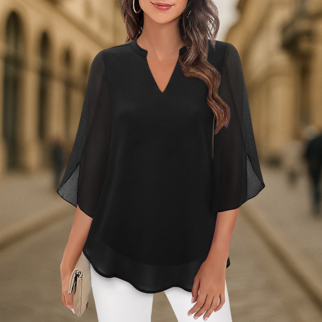 Camila | Women's Chiffon Blouse with Flowy Sleeves | Elegant Summer Top for Any Occasion