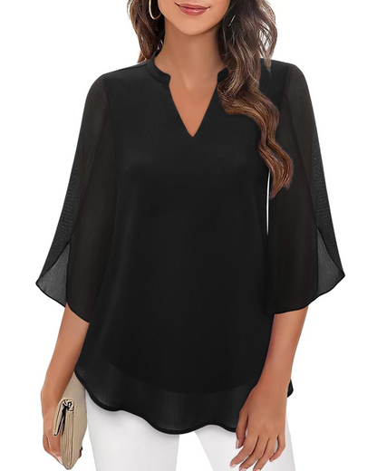 Camila | Women's Chiffon Blouse with Flowy Sleeves | Elegant Summer Top for Any Occasion