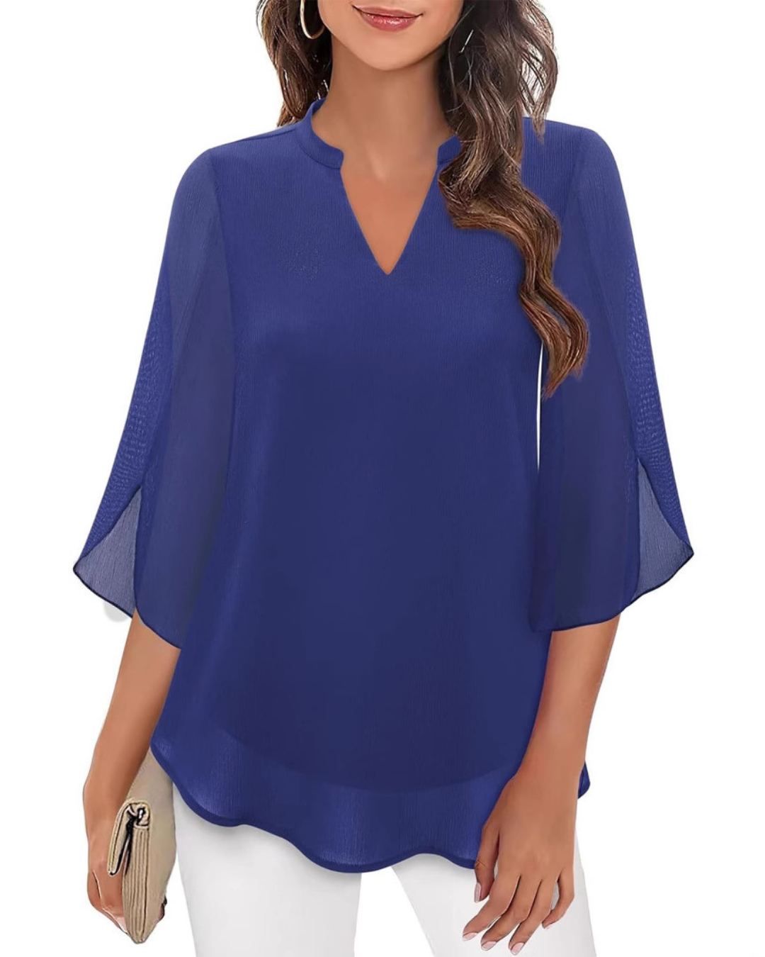 Camila | Women's Chiffon Blouse with Flowy Sleeves | Elegant Summer Top for Any Occasion