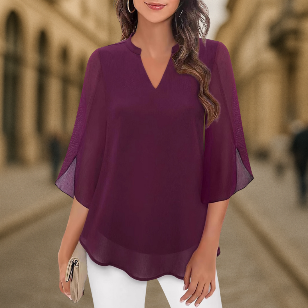 Camila | Women's Chiffon Blouse with Flowy Sleeves | Elegant Summer Top for Any Occasion