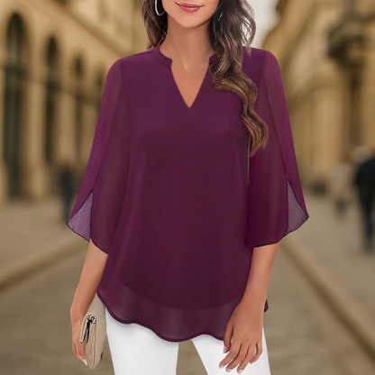 Camila | Women's Chiffon Blouse with Flowy Sleeves | Elegant Summer Top for Any Occasion