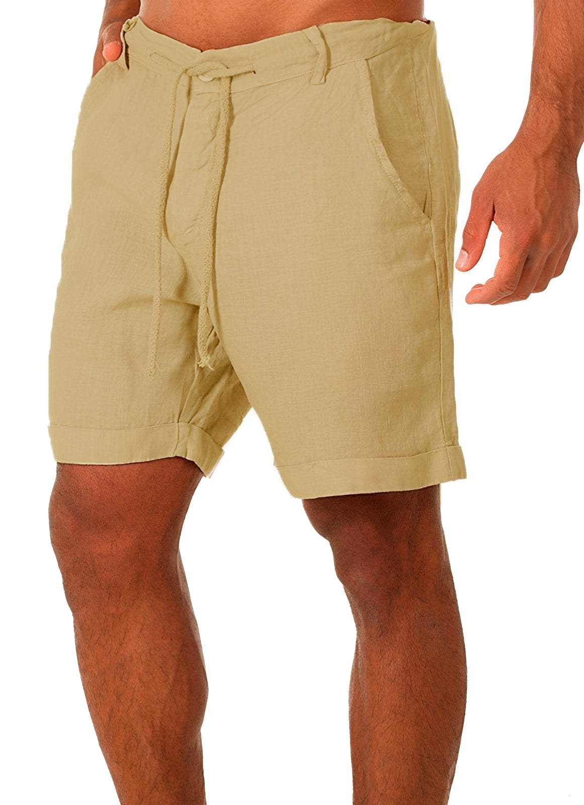 Casual Lace-Up Men's Shorts with Adjustable Waistband | Relaxed Fit for Summer Comfort