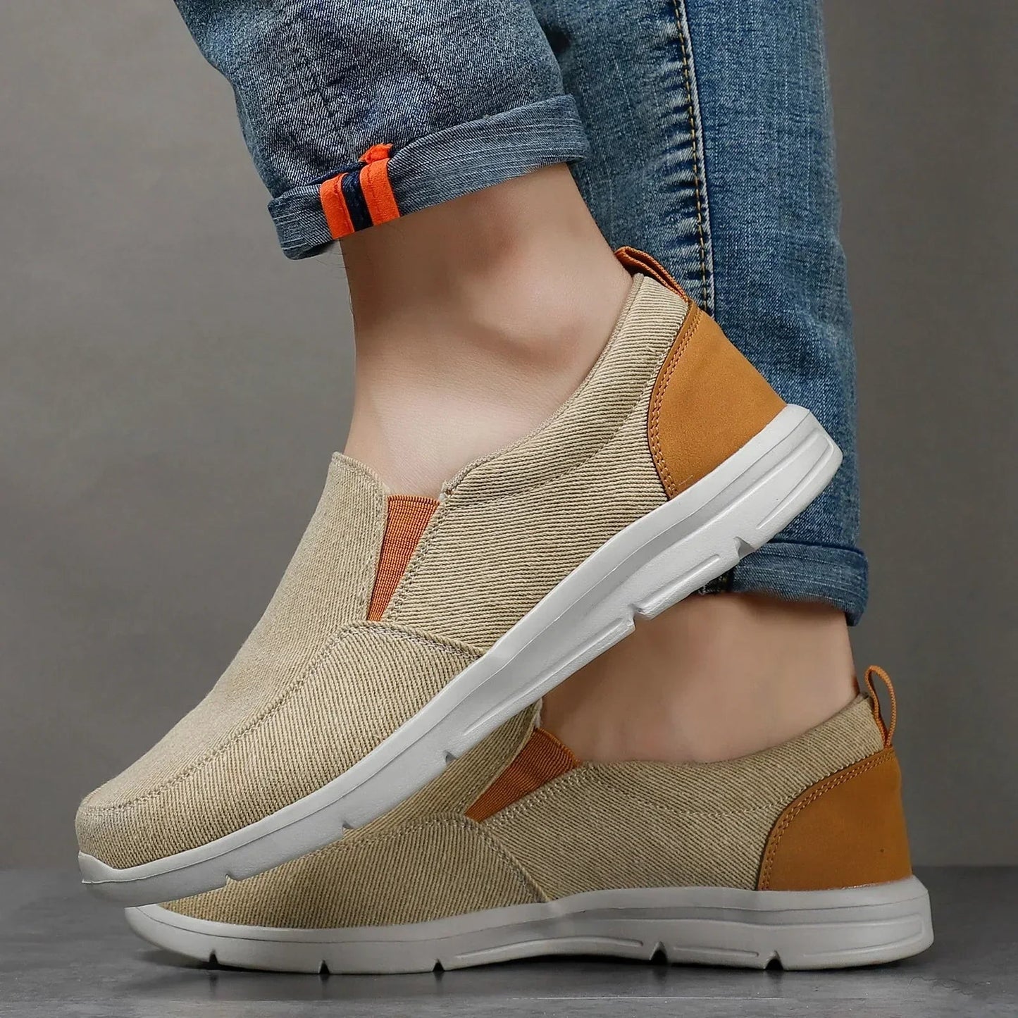 Casual Summer Men's Shoes | Breathable Canvas Slip-On Design for Comfort
