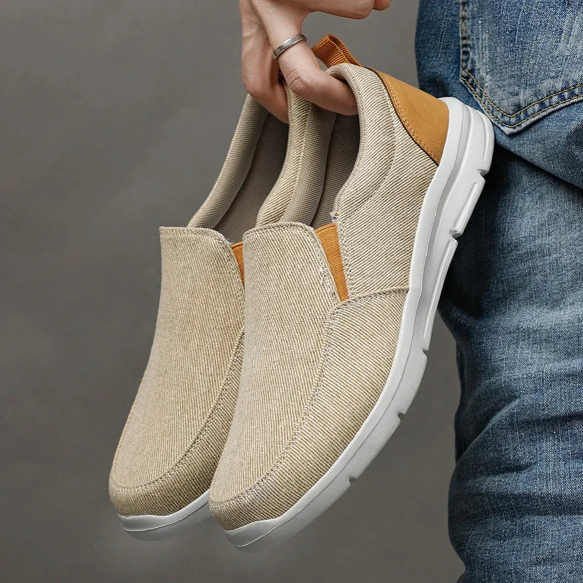 Casual Summer Men's Shoes | Breathable Canvas Slip-On Design for Comfort