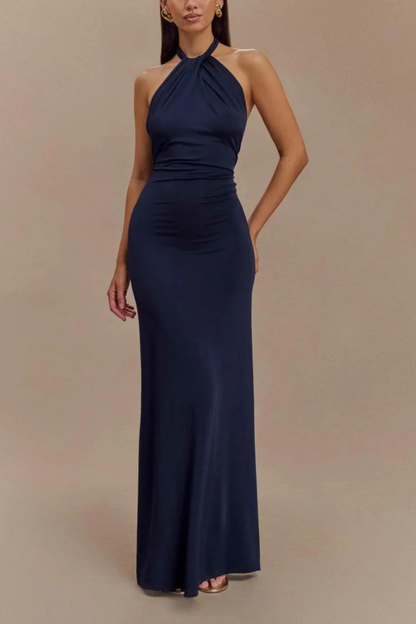 Celeste | Bodycon Maxi Dress with Open Back Design | Elegant Long Dress for Wedding Guests