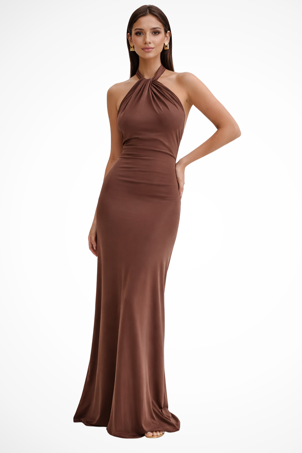 Celeste | Bodycon Maxi Dress with Open Back Design | Elegant Long Dress for Wedding Guests