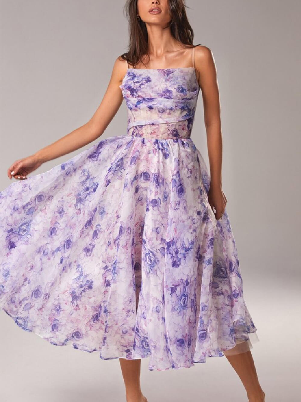 Charming Midi Dress | Women's Dress with Unique Print & V-Neck Design | Effortless Style for Any Occasion