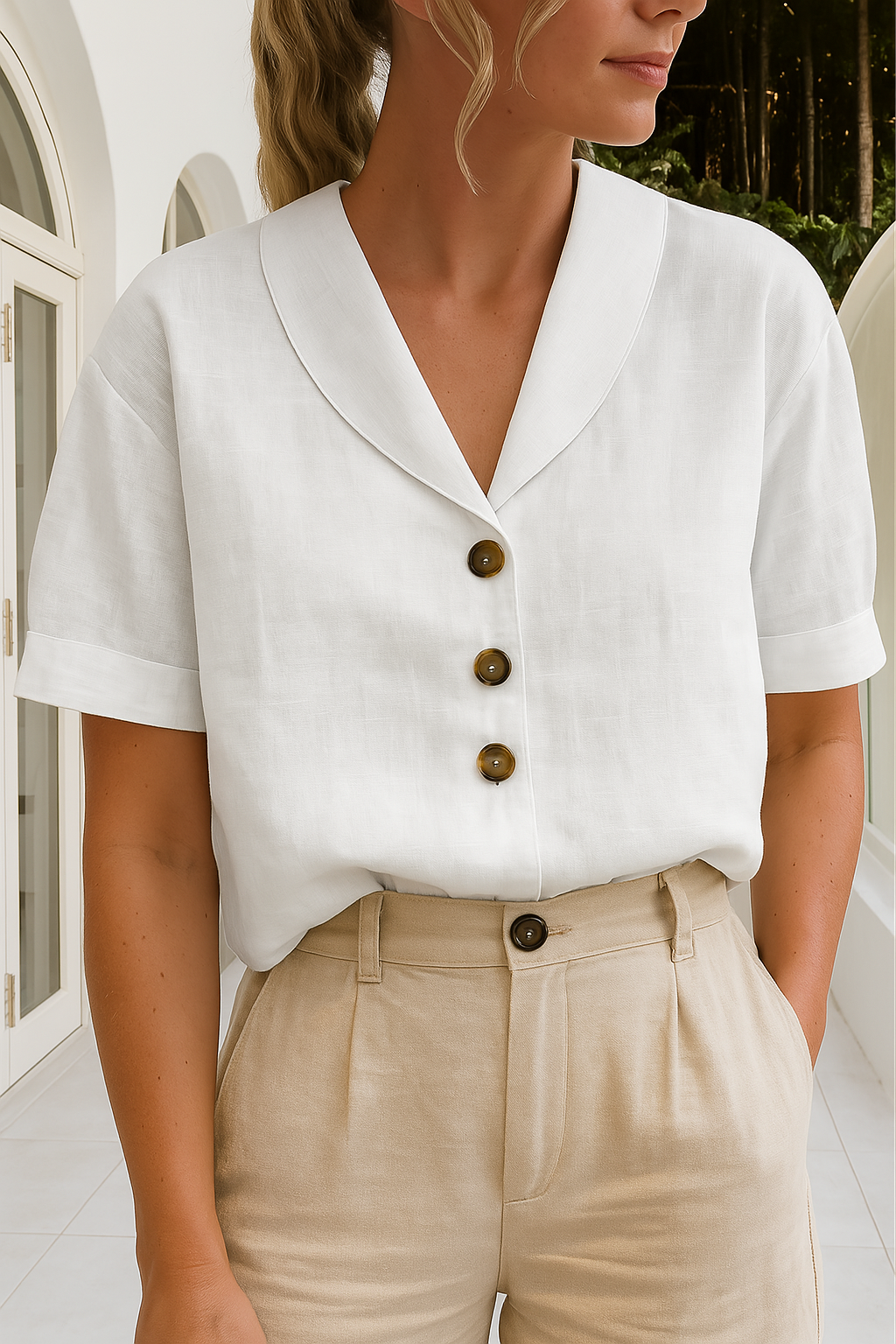 Ethel™ Elegant Wrap Neckline Blouse for Women 1