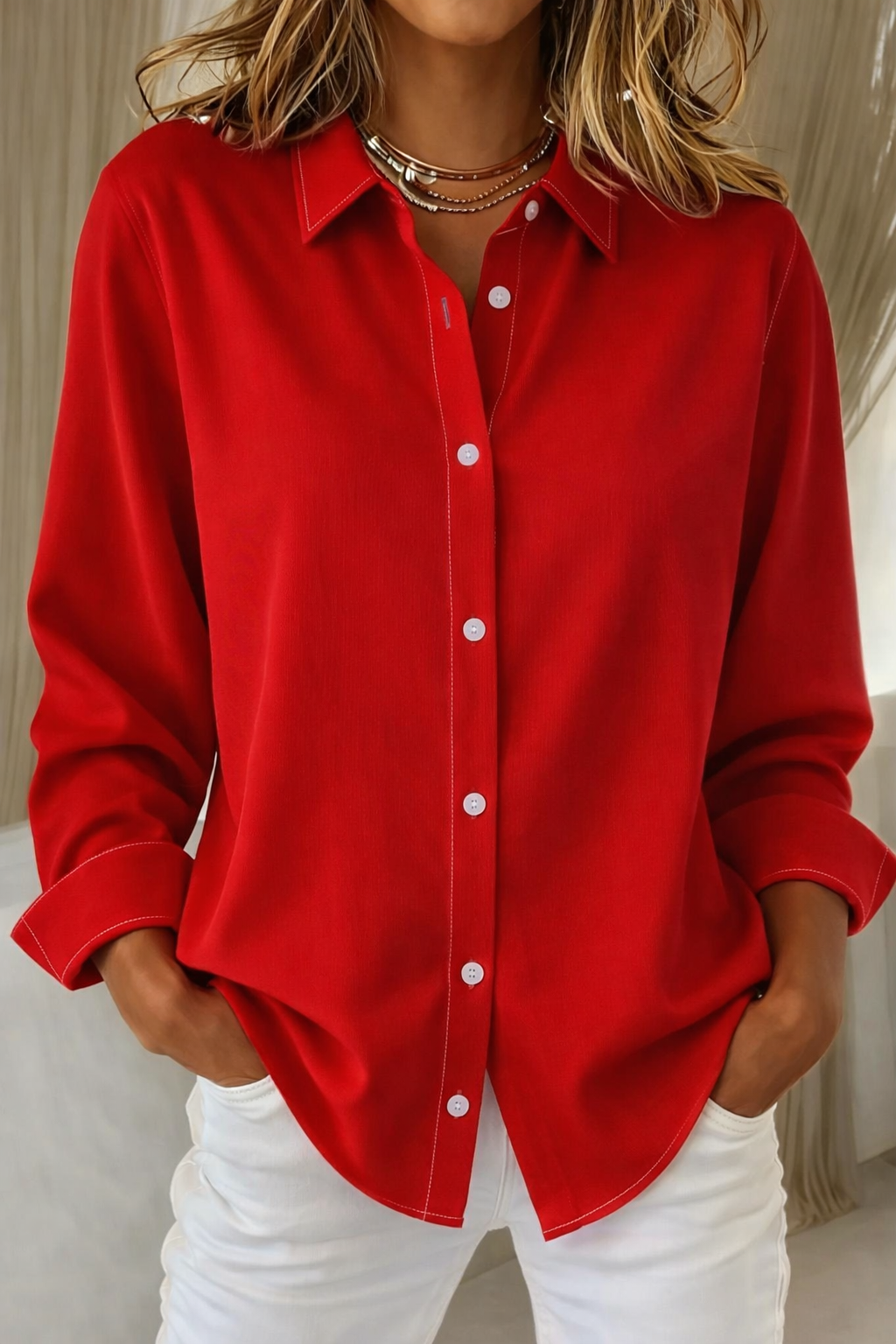Sophie Elegant Button Blouse — Lightweight & Flattering Fit 3