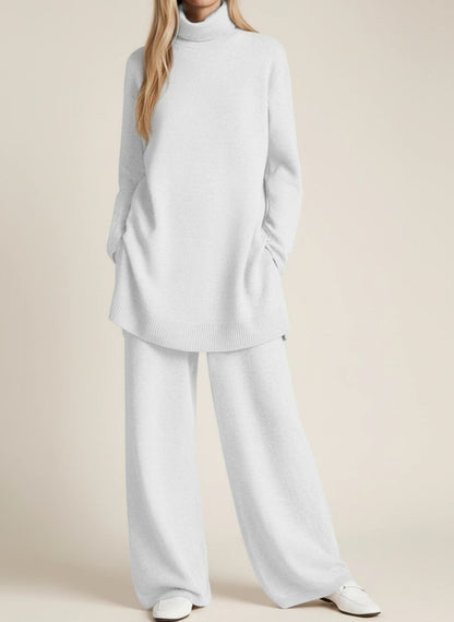 Chic Lounge | Women's Pant Set with Turtleneck Top | Effortless Style for Comfort