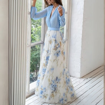 Chloe Collection | Women's Floral Maxi Dress with Flattering A-Line Silhouette | Elegant Everyday Wear