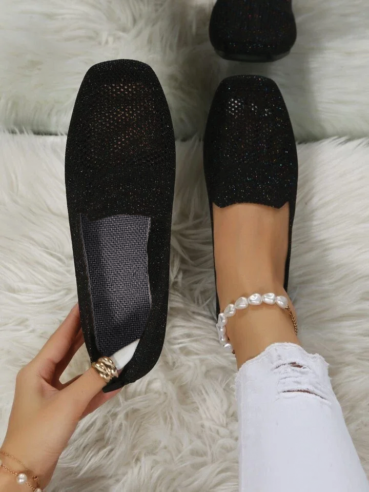 Clara | Black Flats for Women with Cushioned Insole | Slip-On Comfort for Everyday Style