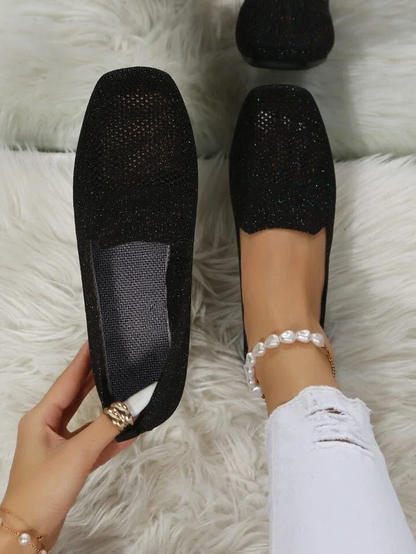 Clara | Black Flats for Women with Cushioned Insole | Slip-On Comfort for Everyday Style