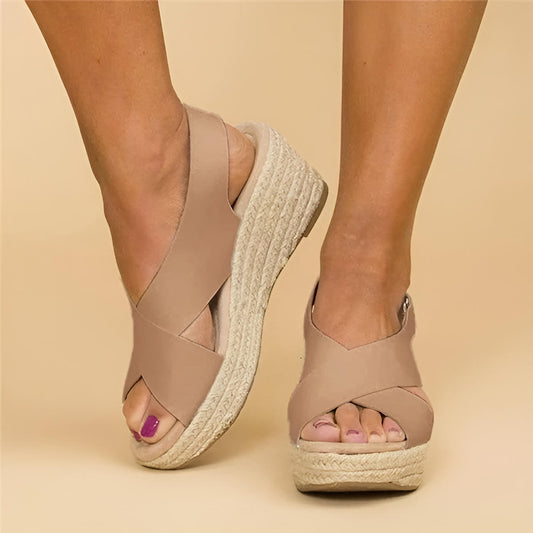 Clara | Women's Sandals with Adjustable Cross Straps | Comfortable Orthopedic Support for All-Day Wear