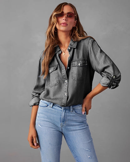 Classic Denim Shirt | Women's Shirt with Timeless Style | Versatile Top for Effortless Chic