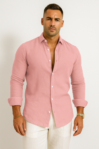 Classic Linen Shirt | Men's Shirt with Moisture-Wicking Fabric | Versatile Style for Warm Weather
