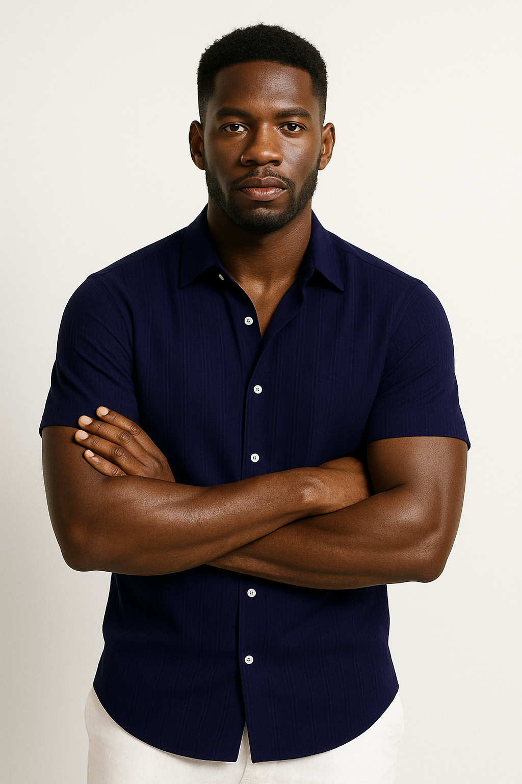 Classic Men's Shirt | Short Sleeve Button-Up with Slim Fit Design | Lightweight Fabric for Stylish Summer Outings