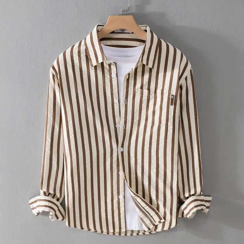 Classic Striped Men's Dress Shirt with Button-Up Design | Versatile Style for Effortless Confidence
