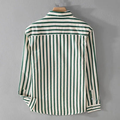 Classic Striped Men's Dress Shirt with Button-Up Design | Versatile Style for Effortless Confidence