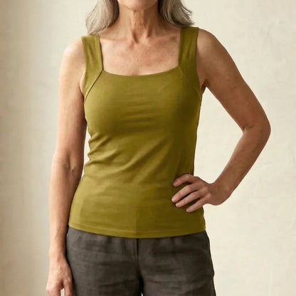 Comfort Bra Tank Top for Women - Lightweight, Built-In Bra, Hip-Length Design