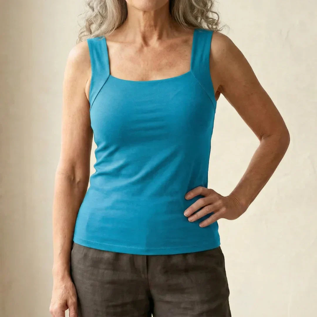 Comfort Bra Tank Top for Women - Lightweight, Built-In Bra, Hip-Length Design