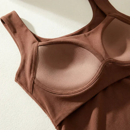 Comfort Bra Tank Top for Women - Lightweight, Built-In Bra, Hip-Length Design