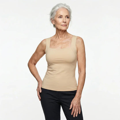 Comfort Bra Tank Top for Women - Lightweight, Built-In Bra, Hip-Length Design