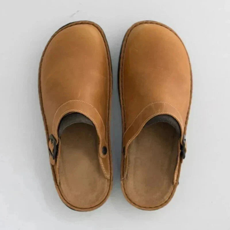 Comfort Step | Women's Orthopaedic Leather Clogs with Thick Sole | Effortless Style for All-Day Comfort