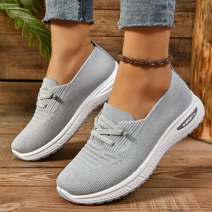 Comfort Walk | Women's Slip-On Sneakers with Breathable Mesh Design | Stylish Support for Sensitive Feet