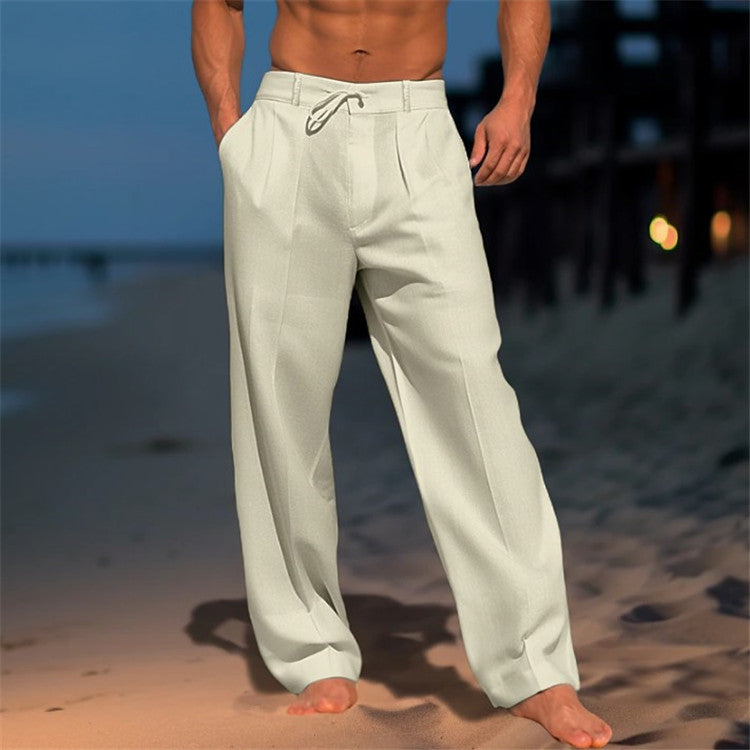 Darren | Men's Pants with Adjustable Drawstring Waist | Lightweight Casual Joggers for Spring Comfort