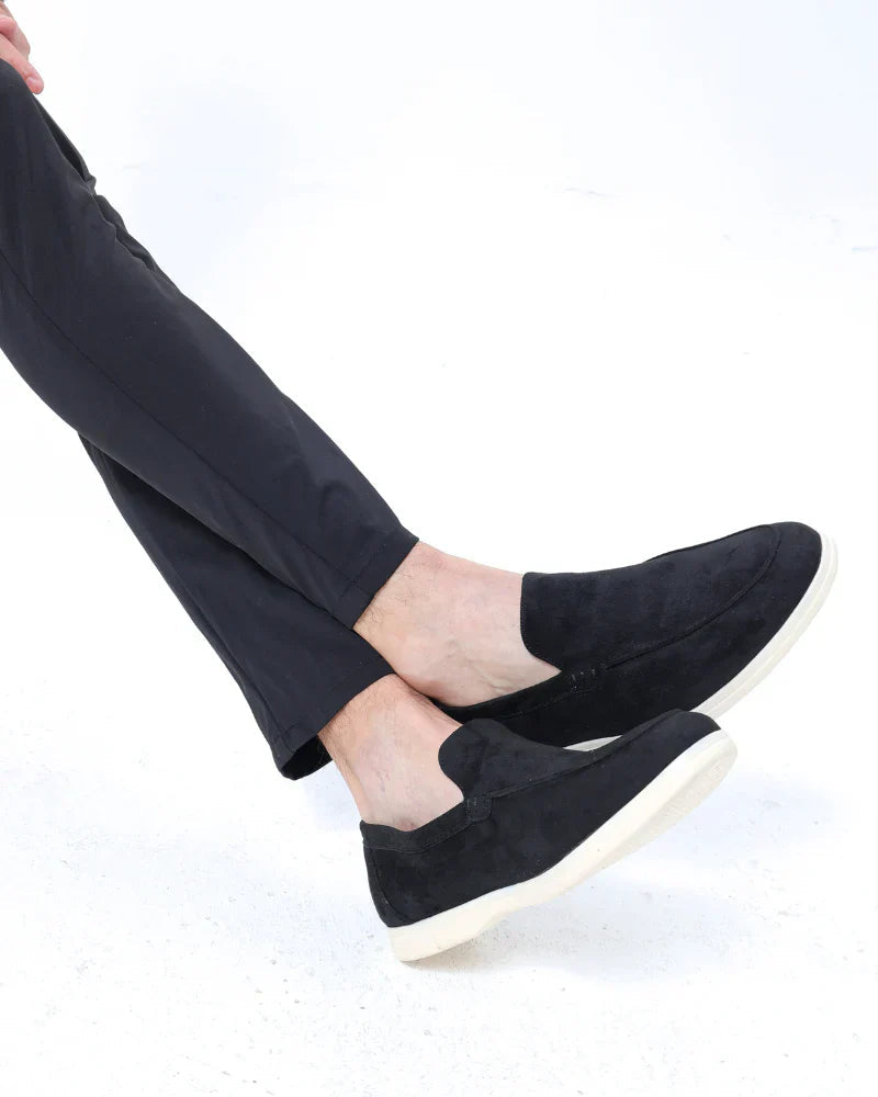David Collection | Men's Black Loafers with Comfort Fit | Stylish Summer Footwear
