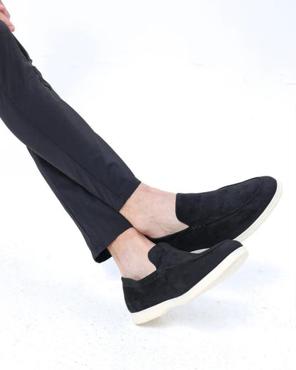 David Collection | Men's Black Loafers with Comfort Fit | Stylish Summer Footwear