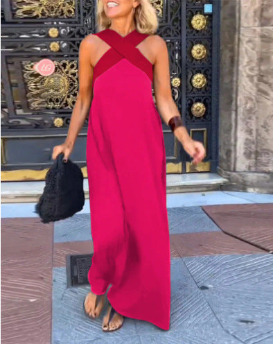Delphine | Women's Summer Maxi Dress with Crossed Neckline | Effortless Elegance for Sunny Days