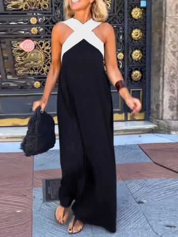 Delphine | Women's Summer Maxi Dress with Crossed Neckline | Effortless Elegance for Sunny Days