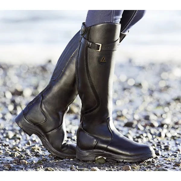 Delyra | Women's Knee High Boots in Black Leather with Cushioned Insole | Elegant Tall Design for All-Day Comfort