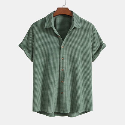 Edward | Men's Matching Shirt and Shorts Set with Textured Detailing | Relaxed Fit for Summer Comfort