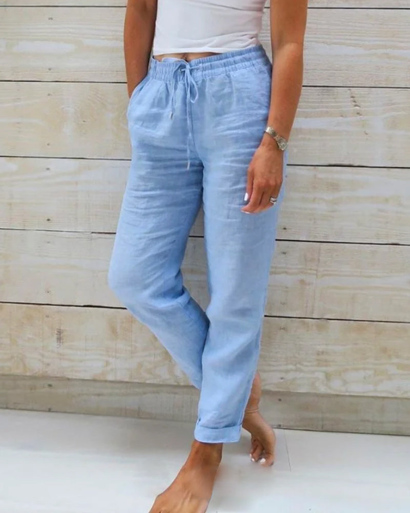 Effortless Elegance | Women's Stretchy Lightweight Pants with Elastic Waist | Comfortable Design for All-Day Wear
